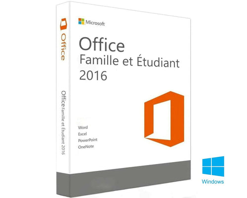 Microsoft Office 2016 Famille et Étudiant pour PC - Instant Soft