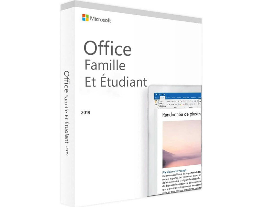 Microsoft Office 2019 Famille et Étudiant pour PC - Instant Soft