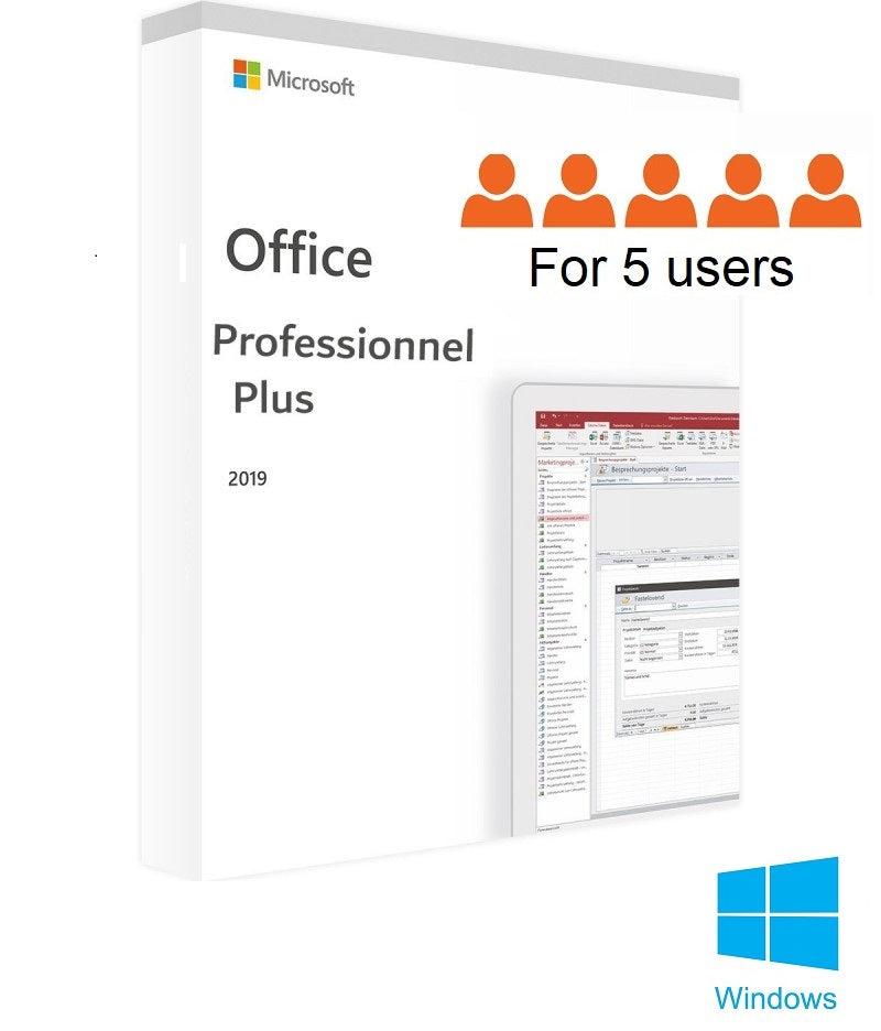 Microsoft Office 2019 Professionnel Plus pour 5 postes. - Instant Soft